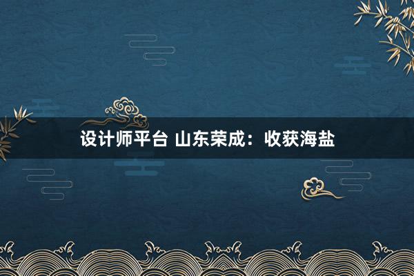 设计师平台 山东荣成：收获海盐